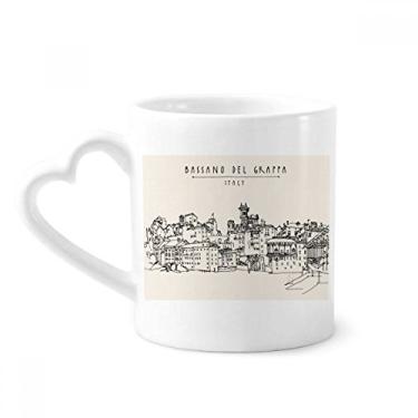 Imagem de Caneca de paisagem de desenho de país de Roma Itália caneca de café cerâmica copo de coração de vidro