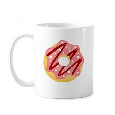 Imagem de Red Donut Sobremesa Comida Doce Caneca Cerâmica Café Porcelana Copos de Mesa