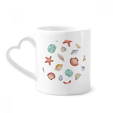 Imagem de Caneca colorida com ilustração de vida marinha em cerâmica para café copo de coração de vidro