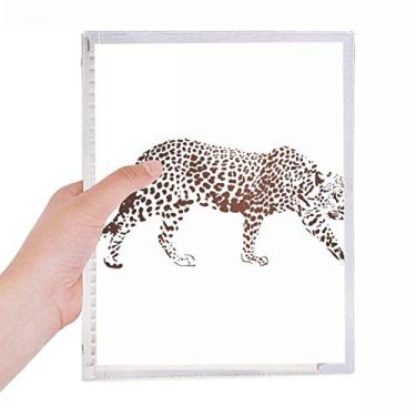 Imagem de Caderno de folhas soltas para diário recarregável com estampa de animais marrom de guepardo
