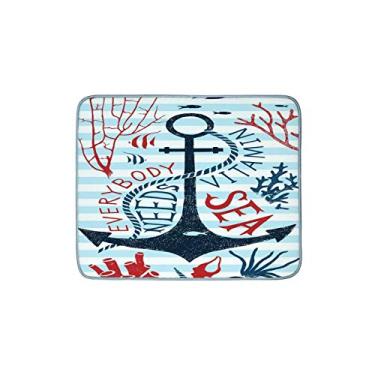 Imagem de Tapete de secagem de pratos para balcão de cozinha 45,72 x 40,64 cm Anchor Sea Absorvente Escorredor de louças Escorredor de pratos Tapetes