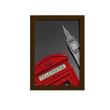 Imagem de Quadro Londres Big Ben Foto Telephone Moldura Marrom 22x32cm