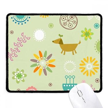 Imagem de Tapete de borracha para jogos com bordas costuradas para cães com estampa de flores frescas