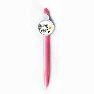 Imagem de You Make Me Happy Citação Estilo Rollerball Ponta Azul Retrátil Escrita Papelaria