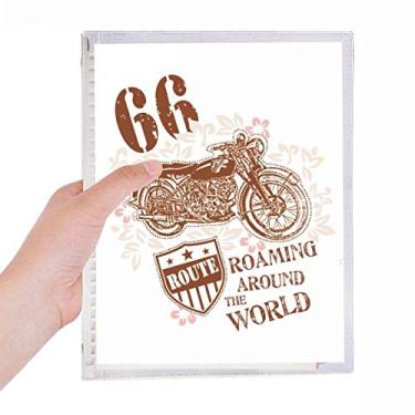 Imagem de Caderno de ilustração com estampa de texto de flores de motocicleta, diário de folhas soltas recarregável