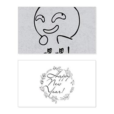 Imagem de Evil Laugh Black Cute Chat Happy Pattern New Year Festival Greeting Card Bless Message Gift