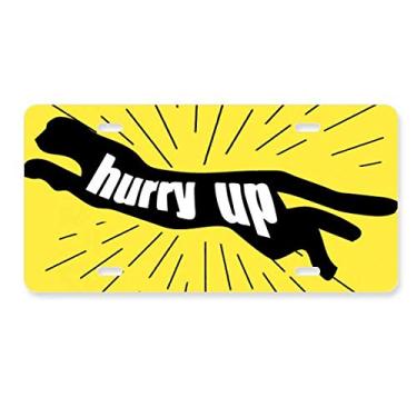 Imagem de DIYthinker Placa de licença preta com desenho de pantera de animal natural, etiqueta de aço inoxidável para automóvel