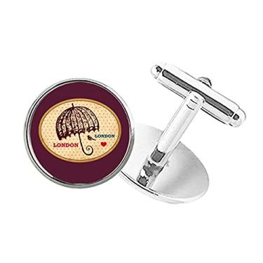 Imagem de DIYthinker UK London Carimbo de guarda-chuva britânico com botão redondo e abotoaduras