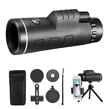 Imagem de Telescópio monocular 40 * 60 para adultos, telescópio monocular à prova d'água com adaptador de smartphone Tripé para observação de pássaros, caminhadas, passeios turísticos, jogo de bola de concerto
