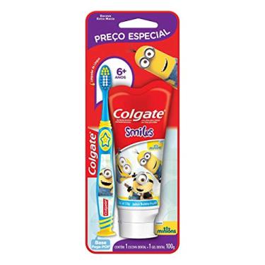 Imagem de Colgate Escova De Dente + Creme Dental Infantil Smiles 2 Unid Escova De Dente + Creme Dental Minions 100Ml
