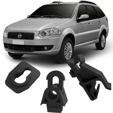 Imagem de Kit Grampos Presilhas Para Haste Vareta do Capô Palio Weekend G4 2008 2009 2010 2011 2012