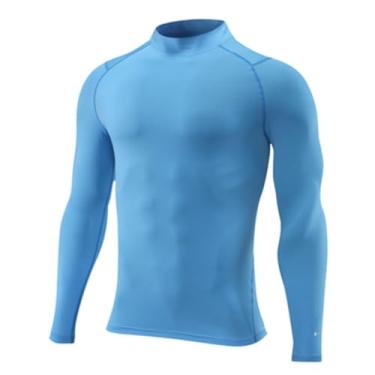 Imagem de compression shirt Camisas de compressão masculinas Top Manga Longa Esportes Baselayer Treino Térmico Corrida Academia Atlética (Color : A5, Size : XXL)