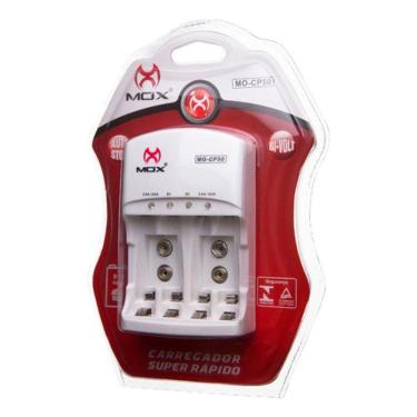Imagem de Carregador de Pilhas Mox MO-CP50 s/ Pilhas e p/2 Baterias 9V