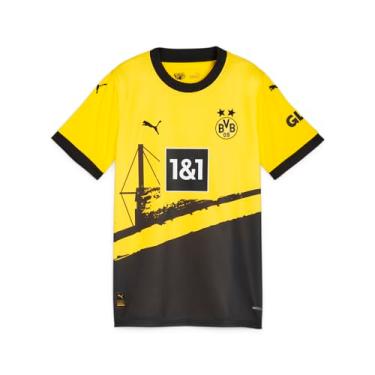 Imagem de PUMA Camiseta infantil Borussia Dortmund BVB para casa 23/24 (as1, alfa, x_l, regular) amarelo/preto