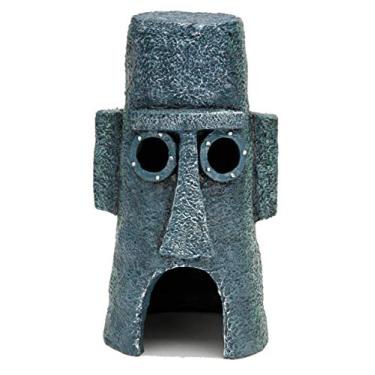 Imagem de Penn-Plax Ornamento de aquário oficialmente licenciado Nickelodeon Spongebob – Casa da Ilha da Páscoa – Decoração colorida de 20 cm (SBR46)