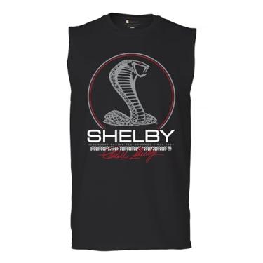 Imagem de Camiseta masculina Shelby Cobra Legendary Racing Performance Muscle Car GT500 GT Powered by Ford, Preto, XXG