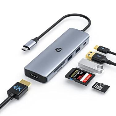 Imagem de TOTU Hub USB C, adaptador USB C 6 em 1, adaptador USB C Hub multiportas USB C Dock com 4K HDMI, 2 USB 3.0, 100 W PD, SD/TF slot para cartão MacBook Pro/Air e tipo C Laptops