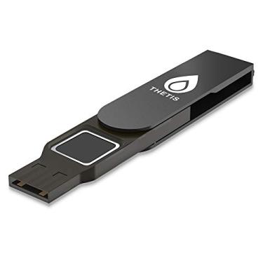Imagem de Thetis Chave de segurança FIDO2 com impressão digital USB A, autenticador de dois fatores, proteção multicamadas HOTP / U2F compatível com Windows, MacOS, Gmail, Linux para escritório - Preto