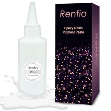 Imagem de Renfio Pasta de pigmento branco, 160 g, tinta epóxi, resina epóxi, pigmento de cor de resina epóxi, fácil de misturar, tinta para tinta UV, coloração, vela, corante, artesanato, madeira, branco