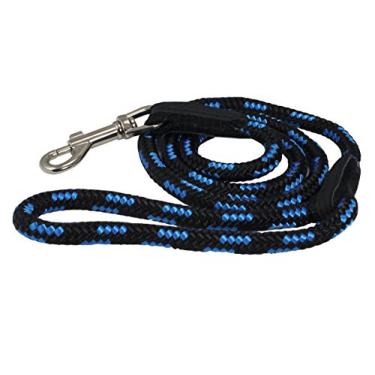 Imagem de Coleira para cachorro Dogs My Love de 1,82 m de comprimento trançada com cordão azul com preto 6 tamanhos (médio: 1,82 m de comprimento; diâmetro de 10 mm)