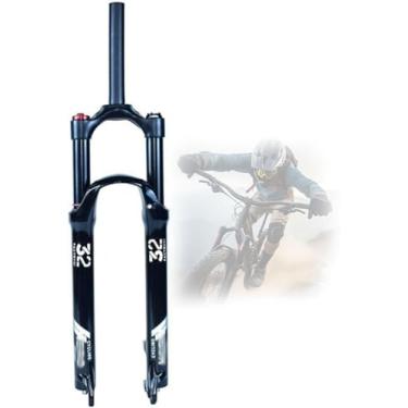 Imagem de Garfos de suspensão a ar de 26/27,5/29 pol., freio a disco de liberação rápida de liga leve de 140 mm com garfo de bicicleta de montanha de círculo de viagem, trava manual reta, 29 polegadas