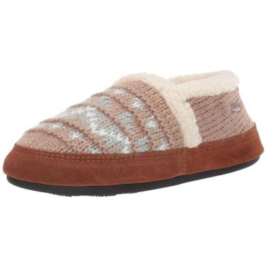 Imagem de Acorn Pantufas femininas moc com sensação confortável de nuvem, cabedal macio e aconchegante e sola antiderrapante, Nordic Oatmeal Heather, 5-6