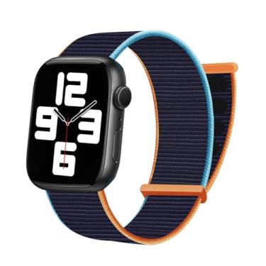 Imagem de Pulseira de nylon compatível com Apple Watch: pulseira esportiva compatível com a série iWatch (azul marinho, 38/40/41/42 mm (série 10))