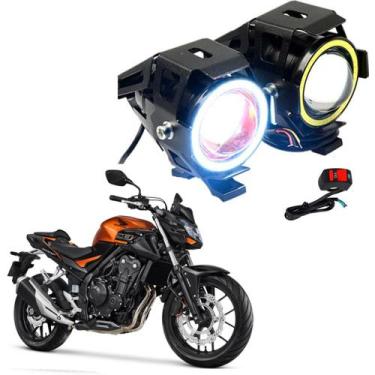 Imagem de Kit Led Farol Milha Moto CB500F 2017 2018 2019 Angel Eye U7 - U7Led