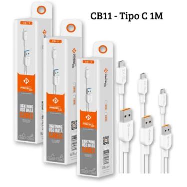 Imagem de Kit 3 Cabos Usb/Dados Carregador P/ Tipo C Turbo 1M - Tipo C - PMCELL