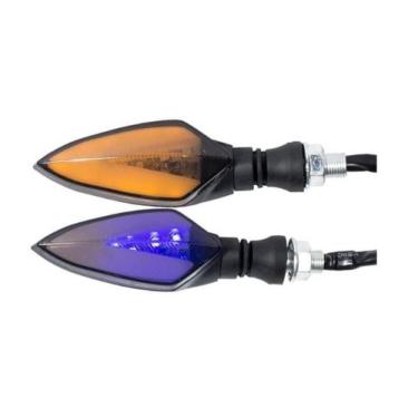 Imagem de Par Pisca Seta Esportivo 22 Leds - Faixa Azul Sequencial - Loja Duas R