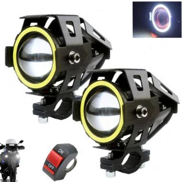 Imagem de Par Farol Auxiliar para Moto 3 Estágios de Luz 5w USB - Loja Duas Roda