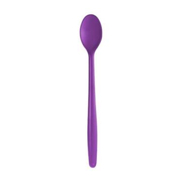Imagem de Colher Longa Roxa Açai Descartável 50 Unidades - STRAWPLAST