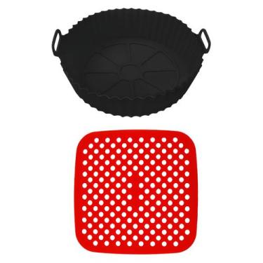Imagem de Kit 1 forma + 1 tapete protetor para fritadeira  air-fryer - MEGAGIFT,