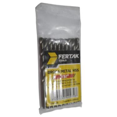 Imagem de KIT 10 Brocas De Aço Rápido HSS 7/32  5,56 mm Para Metais FERTAK 1280