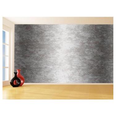 Imagem de Papel De Parede 3D Textura Aço Escovado Prata 3,5M Txt226 - Você Decor