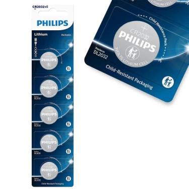 Imagem de Bateria Pilha Tipo Moeda Cr2032 Phillips 5 Unicades - philips