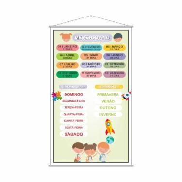 Imagem de Banner Meses Do Ano + Dias Da Semana + Estações 120X65Cm - Plimshop