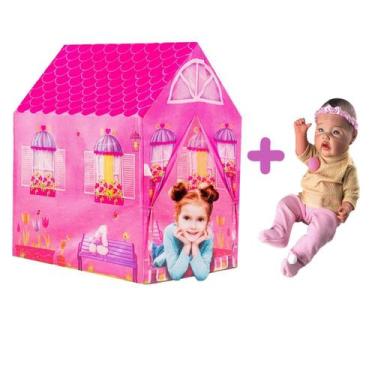 Imagem de Casinha Divertida P/ Meninas De 3 4 5 Anos C/ Boneca Reborn - DM Toys 