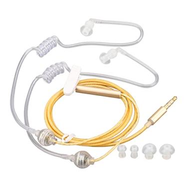 Imagem de Air Tube Earbuds Ergonômico Radiação Livre Ruído Redução Portátil Binaural Headset para Laptop Tablet (Laranja)