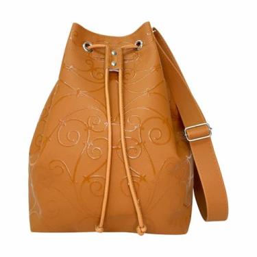 Imagem de Bolsa Feminina Saco Ombro Tiracolo Arabesco Caramelo Magicc Bolsas B-2