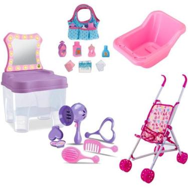 Imagem de Mini Camarim Menina C/ Secador Escova + Acessórios P/ Boneca - Monte L
