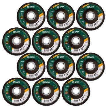 Imagem de Kit Disco Flap 4.1/2" Zircônio Grão 60 St55502g - 12 Unidades - Sata