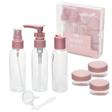 Imagem de Kit de frascos organizadores viagem rosa bebe - Made Basics