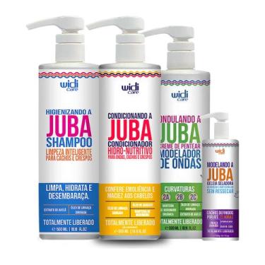 Imagem de Kit Juba Ondulando, Shampoo, Condicionador Geleia Widi Care