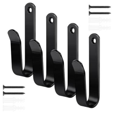 Imagem de Clipes de montagem na parede de snowboard, suporte de exibição horizontal para snowboard, clipes de montagem na parede para pranchas de surfe, skates, esquis, casa, garagem (4 peças)