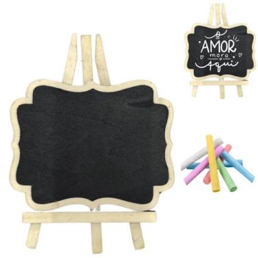 Imagem de Lousa Quadro Mini Decorativo Com Tripé para Recados Festas - Brafesty