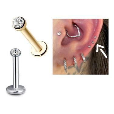 Imagem de Piercing Orelha Mini Ponto De Luz Australiano Aço Cirúrgico - De Castr