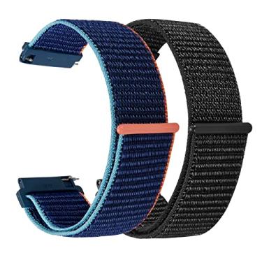 Imagem de Verbstel Substituição de tecido de nylon de liberação rápida ajustável para Samsung Gear S3/Galaxy Watch 46 mm (2019)/Galaxy Watch 3 de 45 mm masculino e feminino (22 mm, laranja/preto)