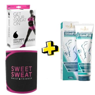 Imagem de Cinta Modeladora Redutora Neoprene Sweet Sweat + Gel Termo Ativado Sli