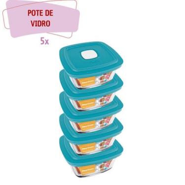 Imagem de Pote Vidro Quadrado Facilita Vap Com Tampa 2L Marinex 5 UN - NADIR FIG